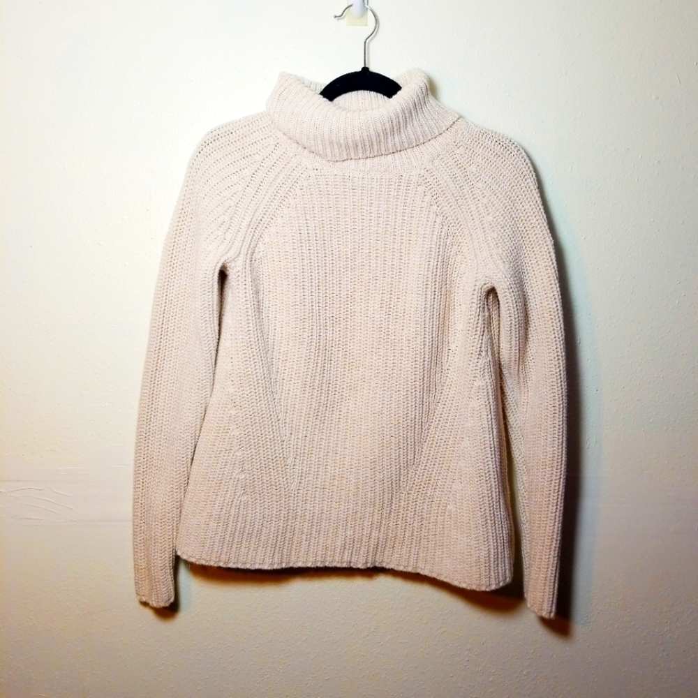 GoodThreads. Off white knit turtleneck pullover sweater